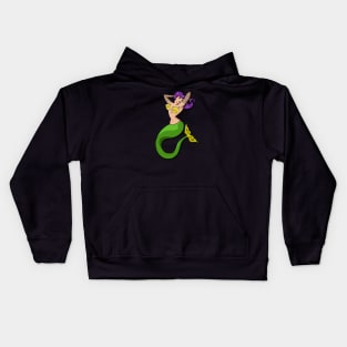 Purple-haired mermaid with tattoos Kids Hoodie